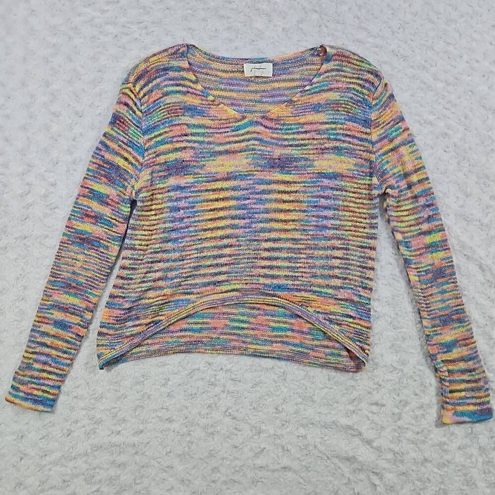 Johnny Becca Womens Size Medium Space Dye Cropped Slub Knit Sweater Boho Chic